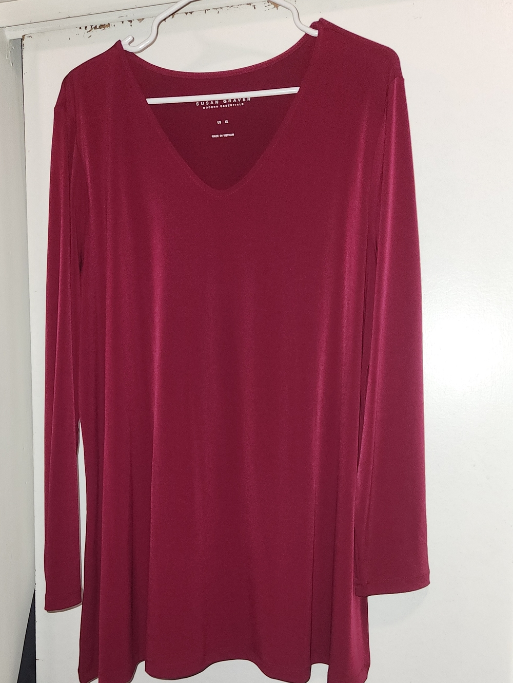 Maroon Long Sleeve Tunic/Midi Dress